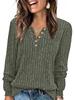 2025 Autumn/Winter Women's Round Neck Casual Long Sleeve Button Knit Top