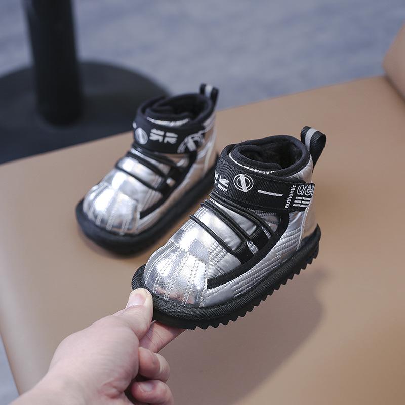 

Cotton shoes soft soled walking shoes with plush boots 15 срібний