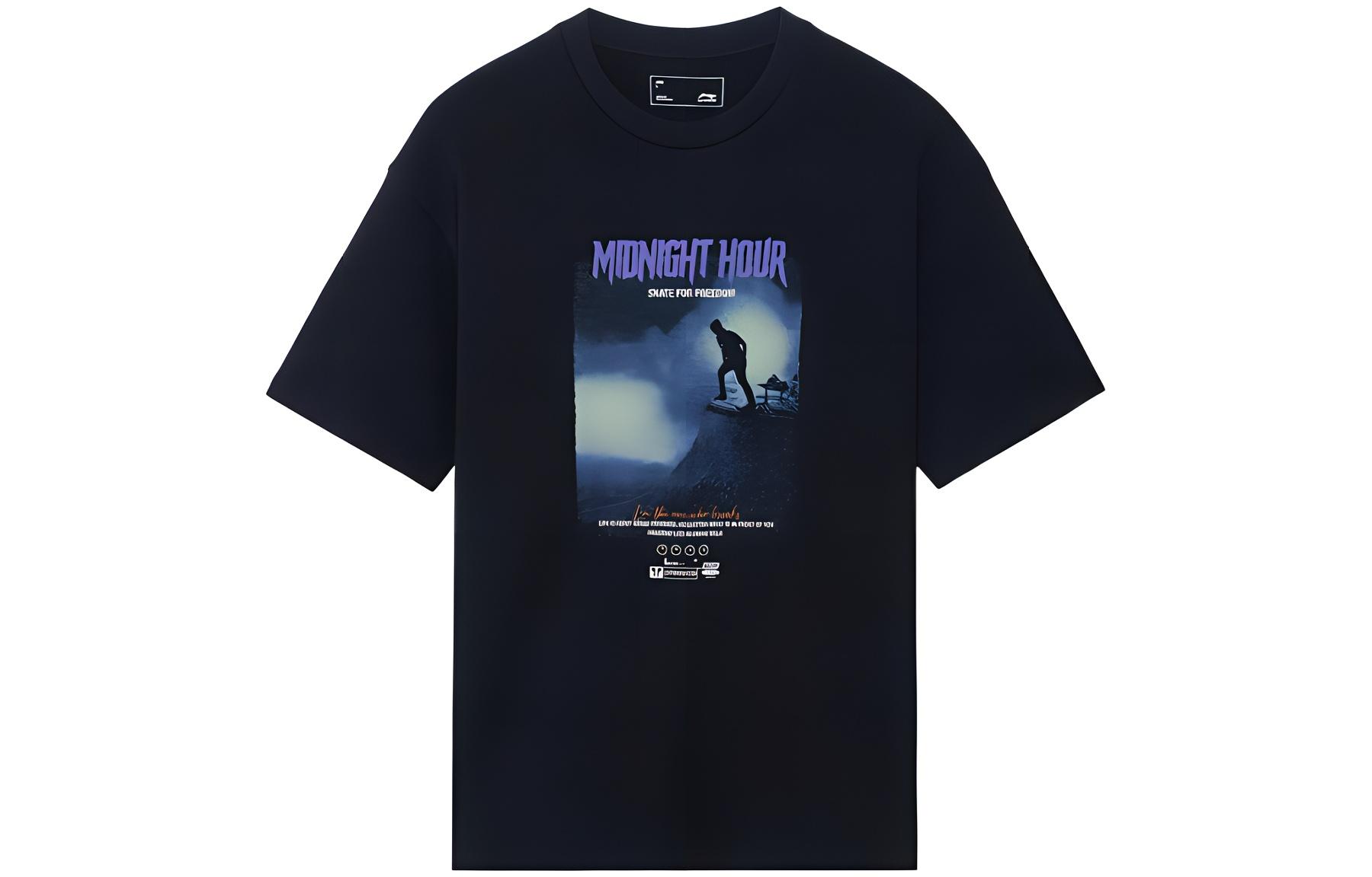 Li Ning Skateboard T Shirt Unisex Black AHSS289-2 L