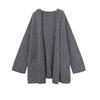 Korean Hooded Medium and Long Sweater Cardigan Women's Autumn and Winter Thickened Loose Outer Wear Lazy Style High-end Knitted Jacket