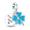 Original 100% Genuine SS925 Sterling Silver Four-Leaf Clover Beads Fit  Bracelet DIY Charm For Women Jewelry Fashion Gift