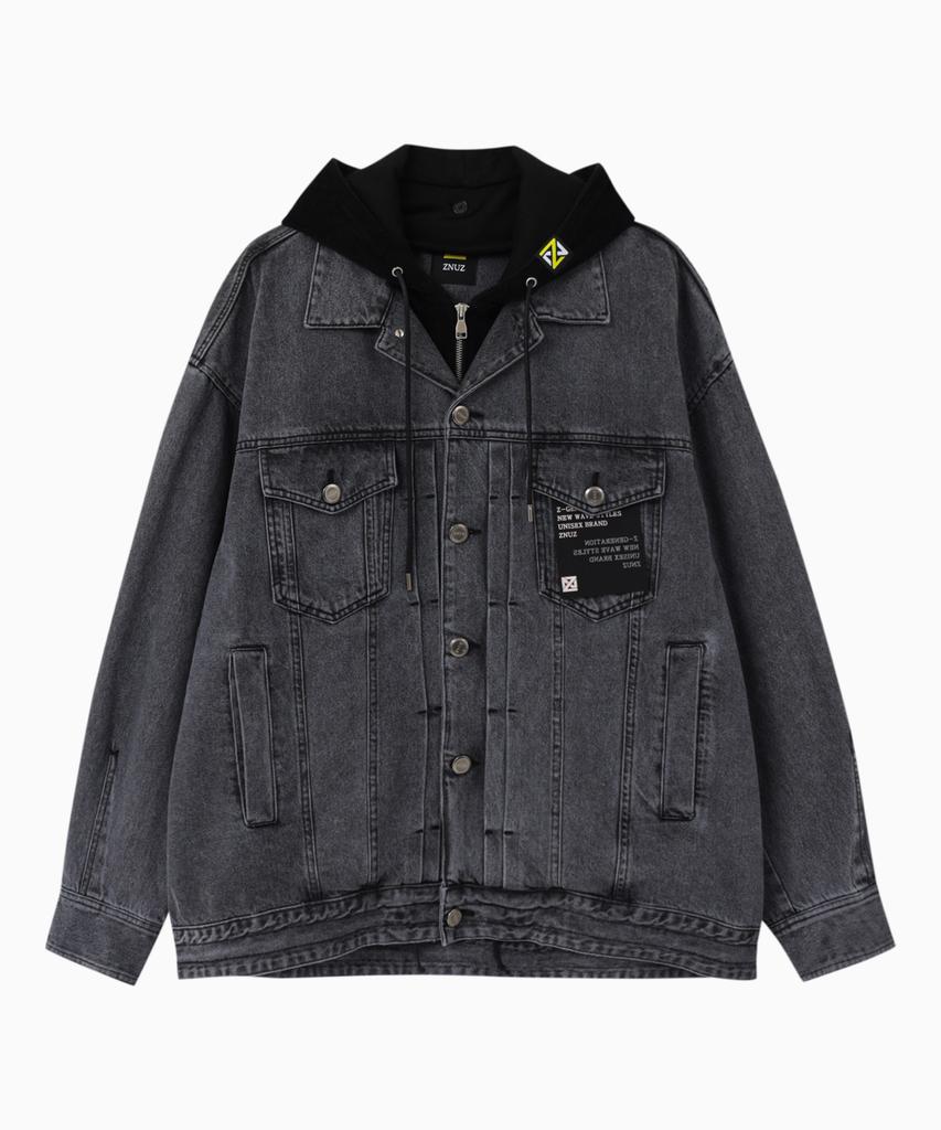 Znuz Coz Hooded Denim Jumper - Gray