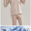 2025 New Teen Striped Warm Fleece-Lined Velvet & Lycra Cotton Underwear Set for Autumn/Winter