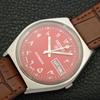 AUTOMATIC VINTAGE SEIKO 5 JAPAN 6309A MENS ARABIC RED COLOR DIAL WATCH a701280-5 R206a-a701280