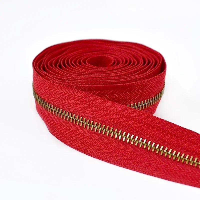 1-10Yardas Meetee Cremallera Metálica #3 Decoración Chaqueta Cremalleras Cinta Reemplazo Cremallera de Bobina Por Metros Cierre de Costura Kit de Reparación Cremalleras Accesorios