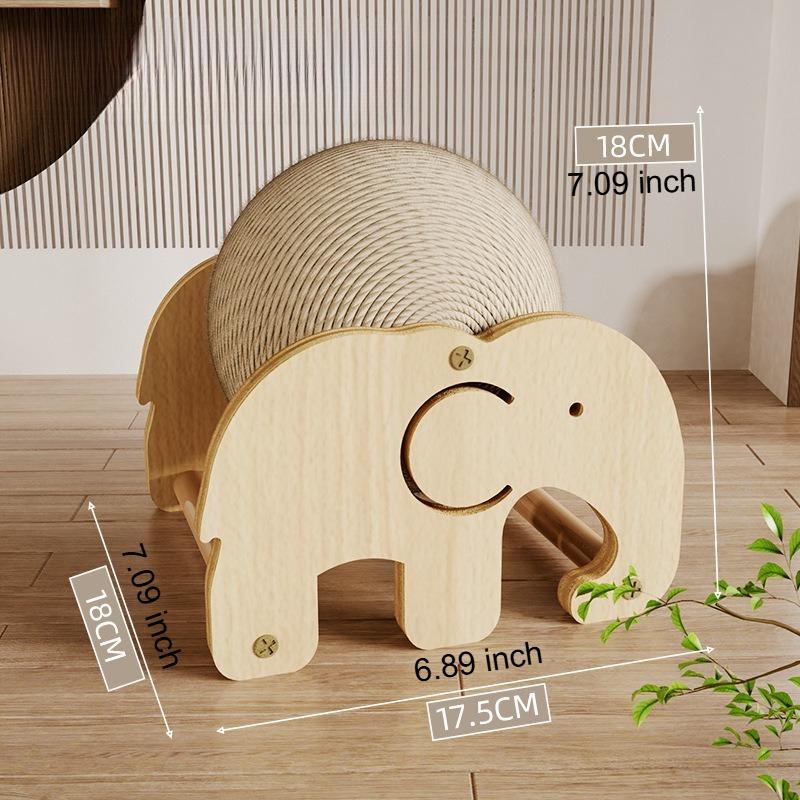 Cat Scratching Board Solid Wood Stable Scratch-resistant Hemp Rope Suspended Ball Cat Claw Sharpening Silent Entertainment Toy