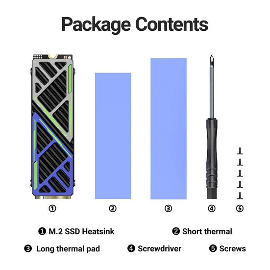 SSD Solid State Drive Cooling 2280 Heatsink Rapid M2 2280 NVMe Hard Disk Aluminum