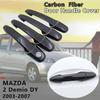Gloss Black Carbon Fiber Door Handle Cover Catch Trim Car Cap Accessories for Mazda 2 Demio DY Mazda2 2003 2004 2005 2006 2007