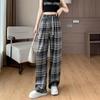 Demana Flattering Elastic Waist Plaid Wide-Leg Pants