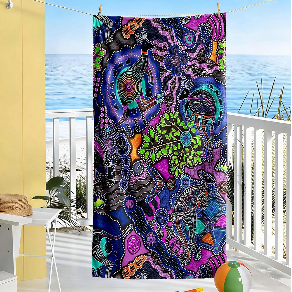 Australian Aboriginal Style Beach Towel High Absorbency & Quick-Dry Comfortable Lightweight