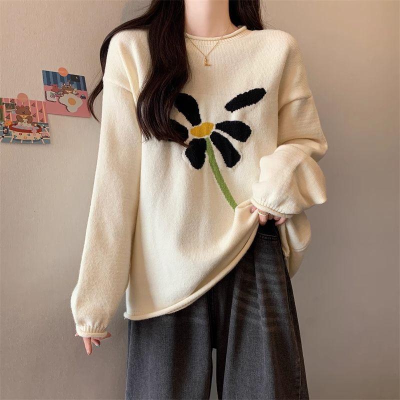 Sweater for Women Winter Thickened Pullover Warm Knitted Stretchy Long Sleeve Oversize Jumper Tops