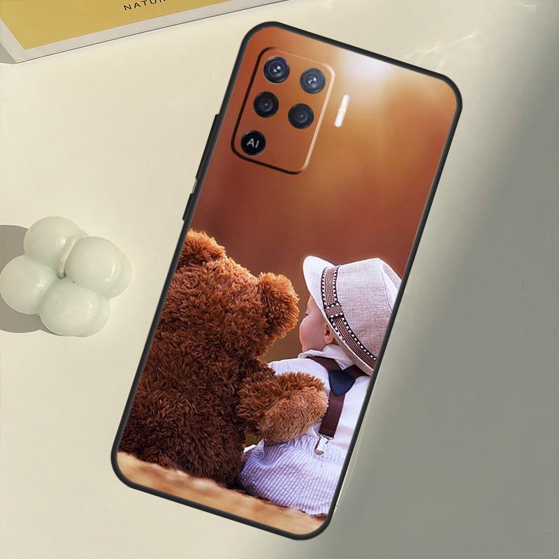 Cute Bear Case For OPPO A74 A94 A54 A1K A15 A16 A52 A72 A83 A91 A93 A53S A5 A9 A31 A53 2020 Cover