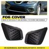 2x Black Fog Front Light Covers Left Right Side Bezel For Nissan Rogue 2014-2016