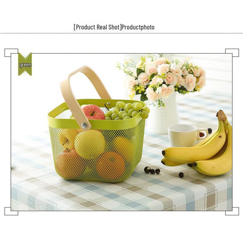 Multi-Purpose Metal Draining Basket for Vegetables, Fruits, and Laundry Storage