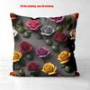 Colorful Roses Floral Pattern Decorative Throw Pillow Cover 2D Printed Polyester Sofa Cushion Case For Modern Home Decor