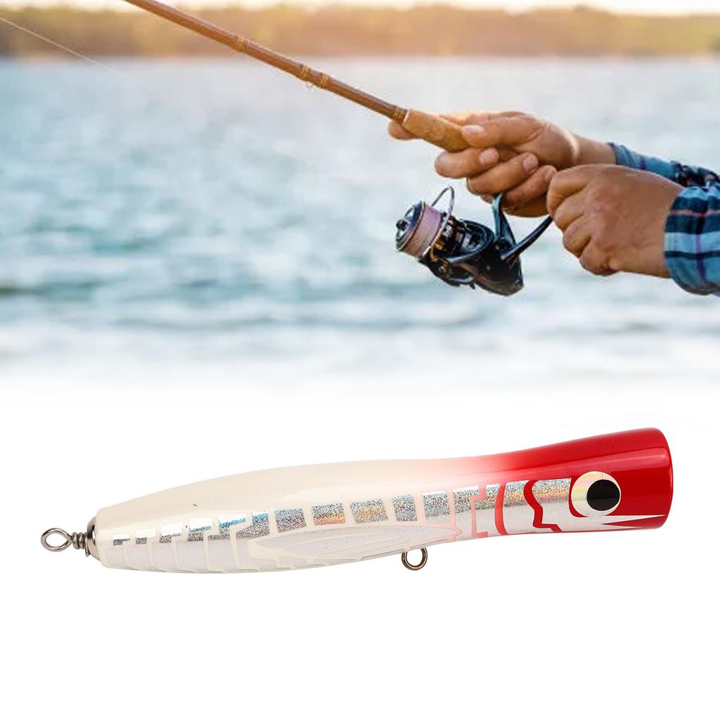 Popper Fishing Lure Attractive Colors Reflective Basswood 7.1in 3oz Large Popper Fishing Lure for Bass Tuna GT