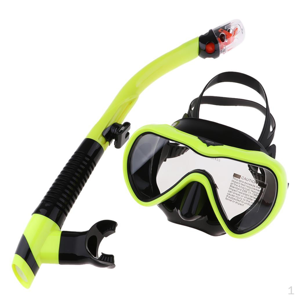 Adult Diving Scuba Snorkel Set Dry Swim Gears Tempered Glass