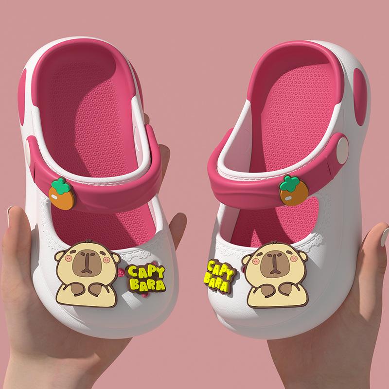 EVA Children's Slippers Kapibara Girl Mary Jane Cartoon Summer Girls Outdoor Wear Non-slip Sandals Breathable