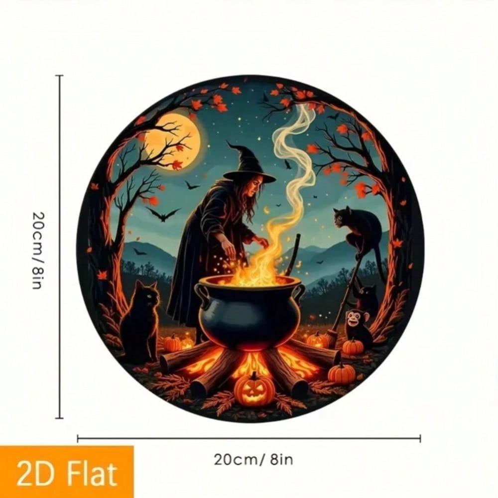 Halloween Witch Alchemy Metal Wall Art Vintage Tin Sign Halloween Decor 20x20