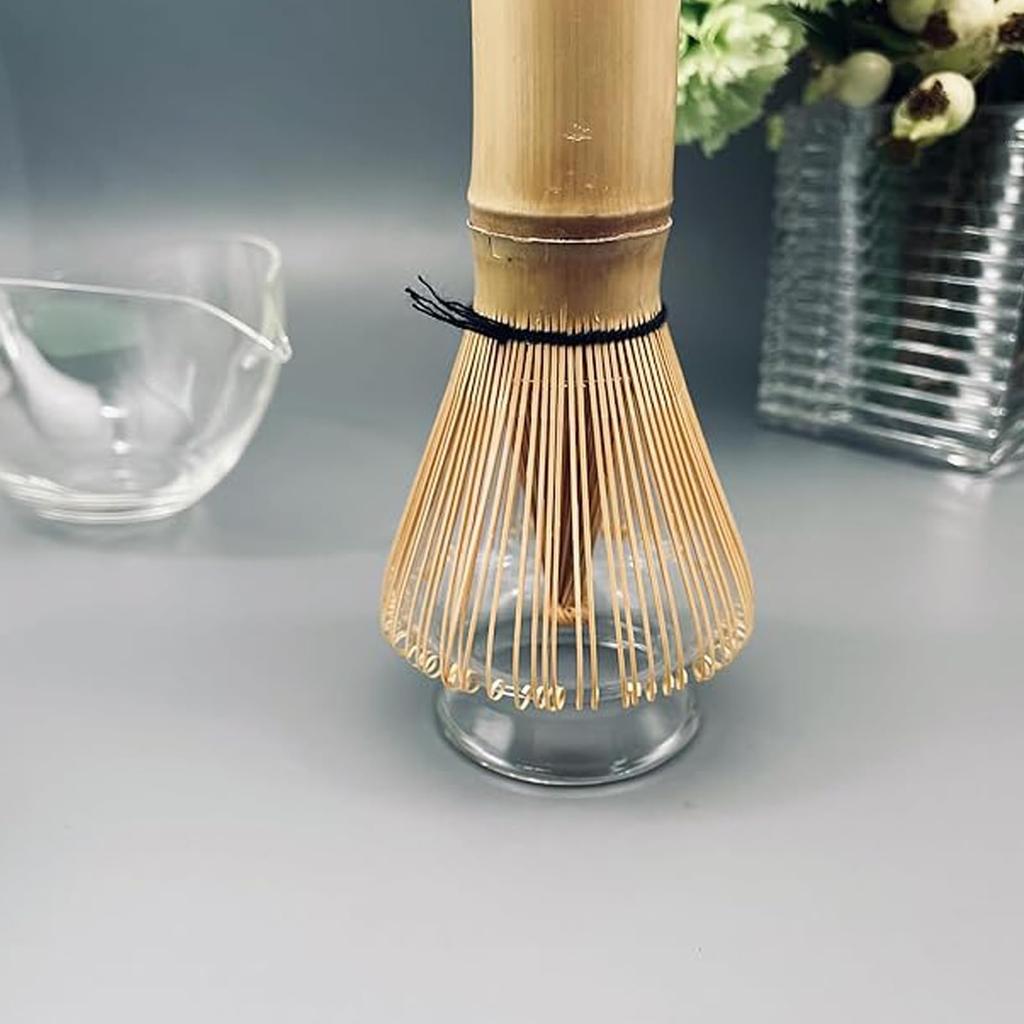 Minimood Tea Whisk Holder, ClearPink, Glass, 6.6cm H X 4.2cm W X 6cm L, Matcha Utensils, Tea Ceremony Accessory (Transparent)