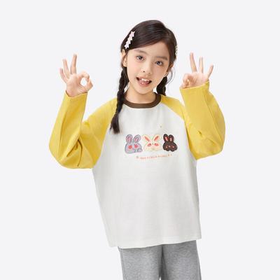 Little Yinman Girls' Cute Rabbit Print Long-Sleeve T-Shirt
