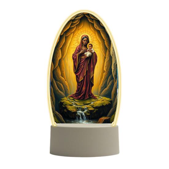 Guadalupe Virgin Prayer Lamp USB Powered Warm Light Soft Glow Catholic Night Light LED Religious Decor for Home Altar Bedroom Office Gift