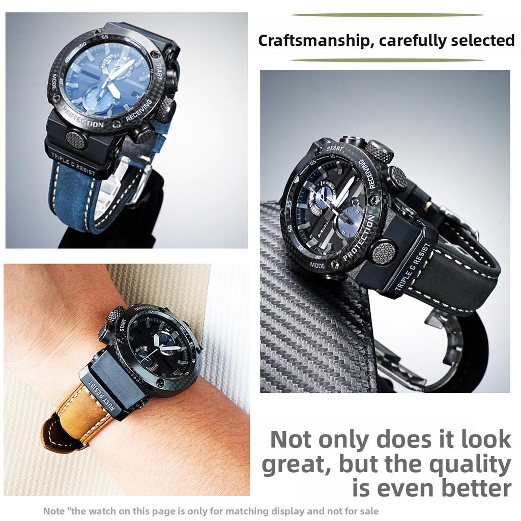 GG-B100 Bracelet de montre en cuir de vachette italienne Pour Casio G-Shock Little Mud King GG B100 Bracelet vintage en cuir véritable pour homme