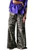 Antiqua Indian Cotton Regular Size Black Women's Wide-Patterned Pants, IYA-00009, (S-L Size), 05,