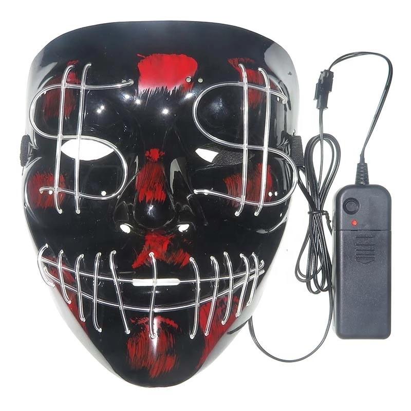 Halloween Light up Mask El Wire Scary Mask, Halloween Mask Kids, Halloween Scarf Mask Dollar Mask