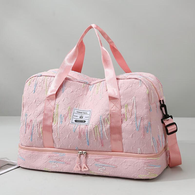 Jieying Women's Large Capacity Gym Duffel Bag with Shoe Compartment