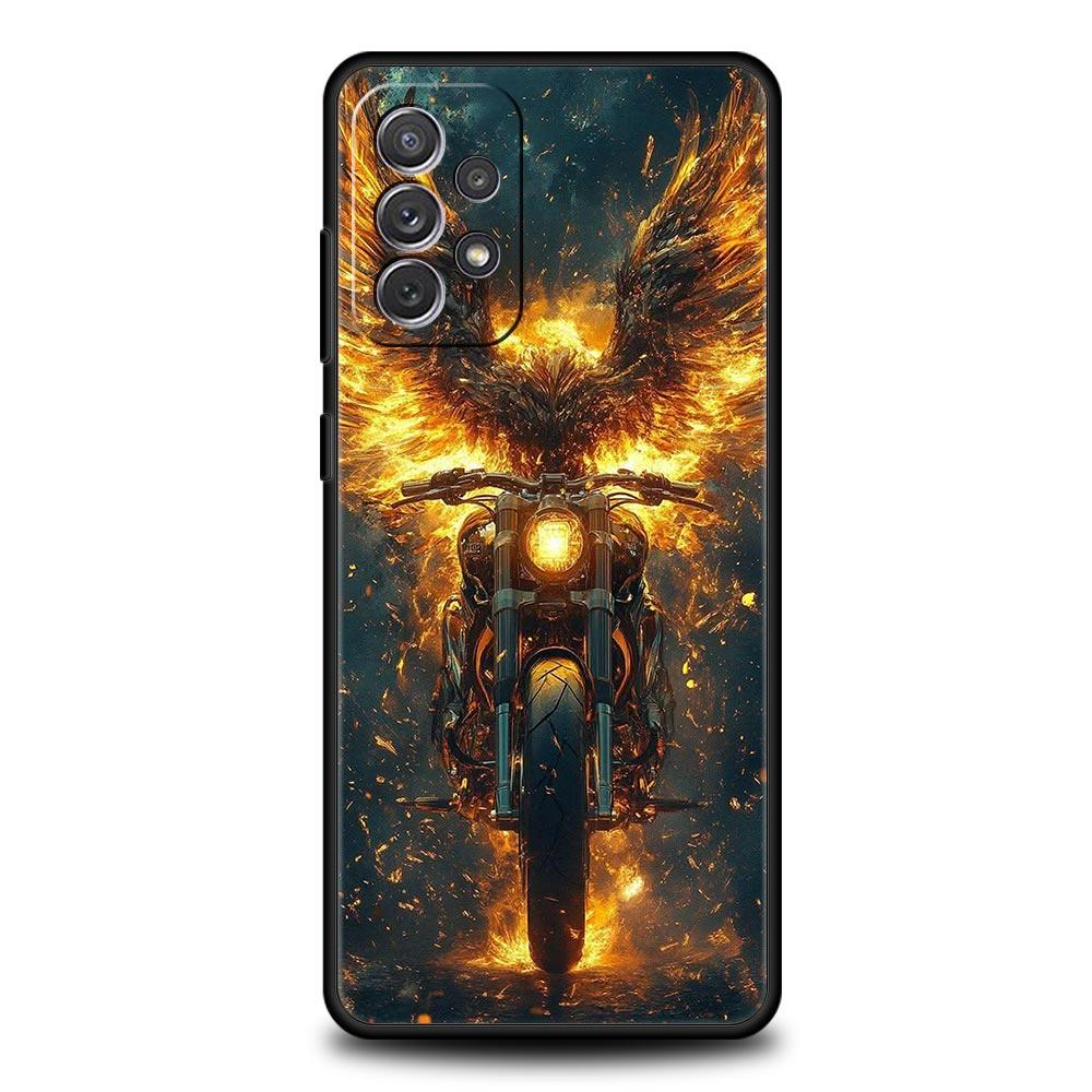 

Motorcycle Phone Case for Samsung Galaxy A55 A35 A15 A14 A13 A25 A54 A51 A71 A72 A73 A32 A52 A41 5G Soft TPU Shell Fundas Capas Samsung A13