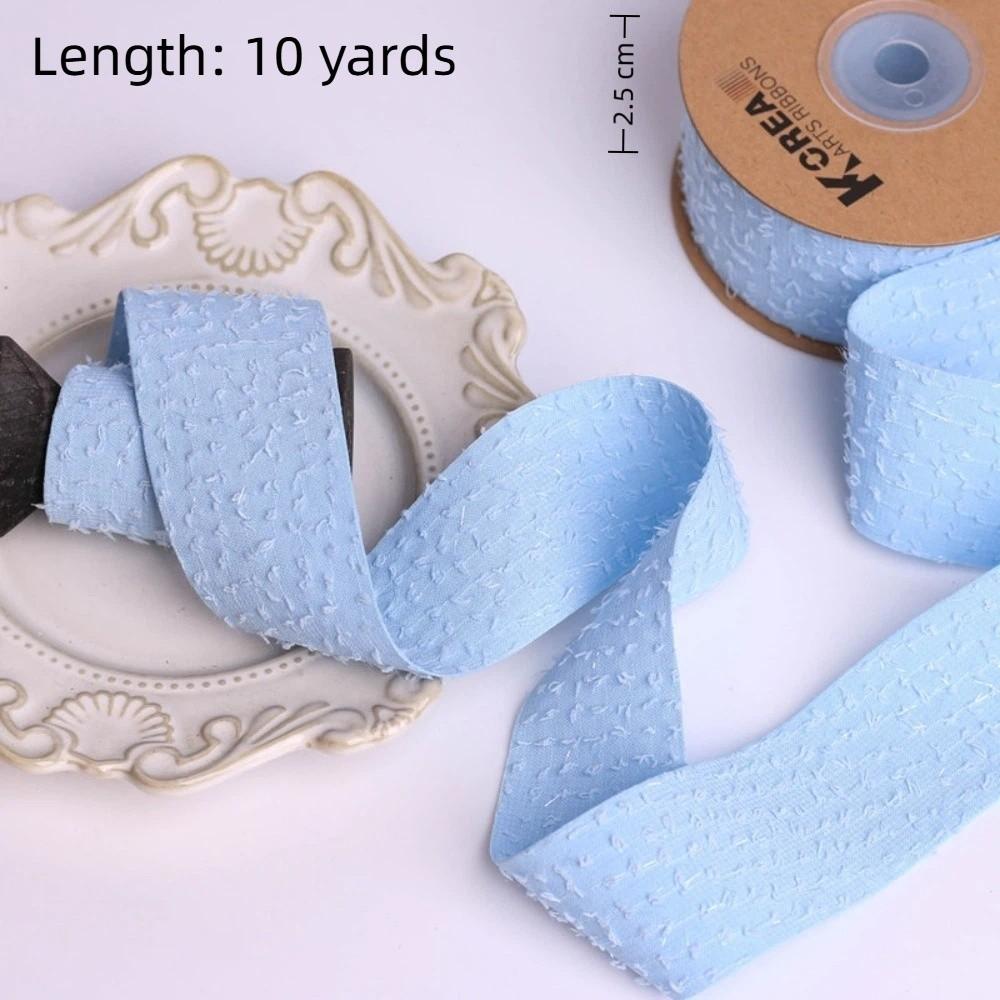 25MM Width Handmade Bow Ribbon Double-sided Concave Convex Textured Ribbon Material Handmade 10yards Hair Sewing Accessories