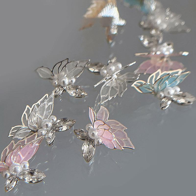 Doppelzirkon Schmetterling Nagelkunst Charm 3D Perlen Kristall Schmetterling Nagelornament DIY Exquisite Nagelzubehör