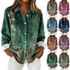 Women's Shirt Blouse Print Button Long Sleeve Casual Basic Shirt Collar Regular Top