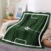 Deky s potiskem fotbalového hřiště Pikniková deka Teplé flanelové deky Měkká a pohodlná deka Povlaky na postel Dárek k narozeninám