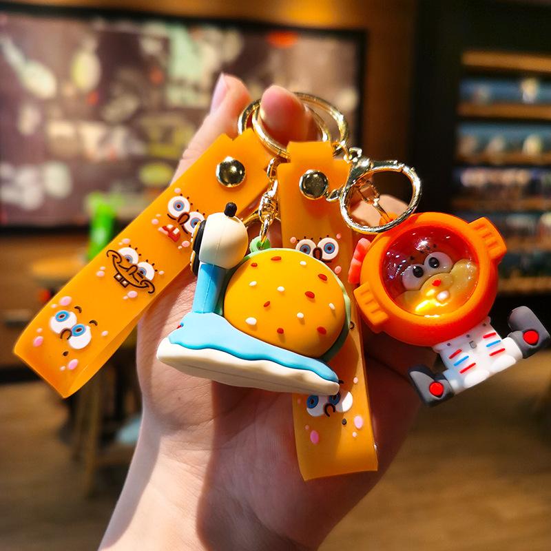 Hamburg SpongeBob Cartoon Cute Doll Car Keychain Couple's Bag Keychain Kawaii Cute Personalized Gifts Y2k Fashion Toys Anime