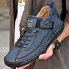 Handmade Leather Men Shoes Casual Slip On Loafers Breathable Leather Shoes Men Flats Fashion Moccasins Tooling Shoes2025
