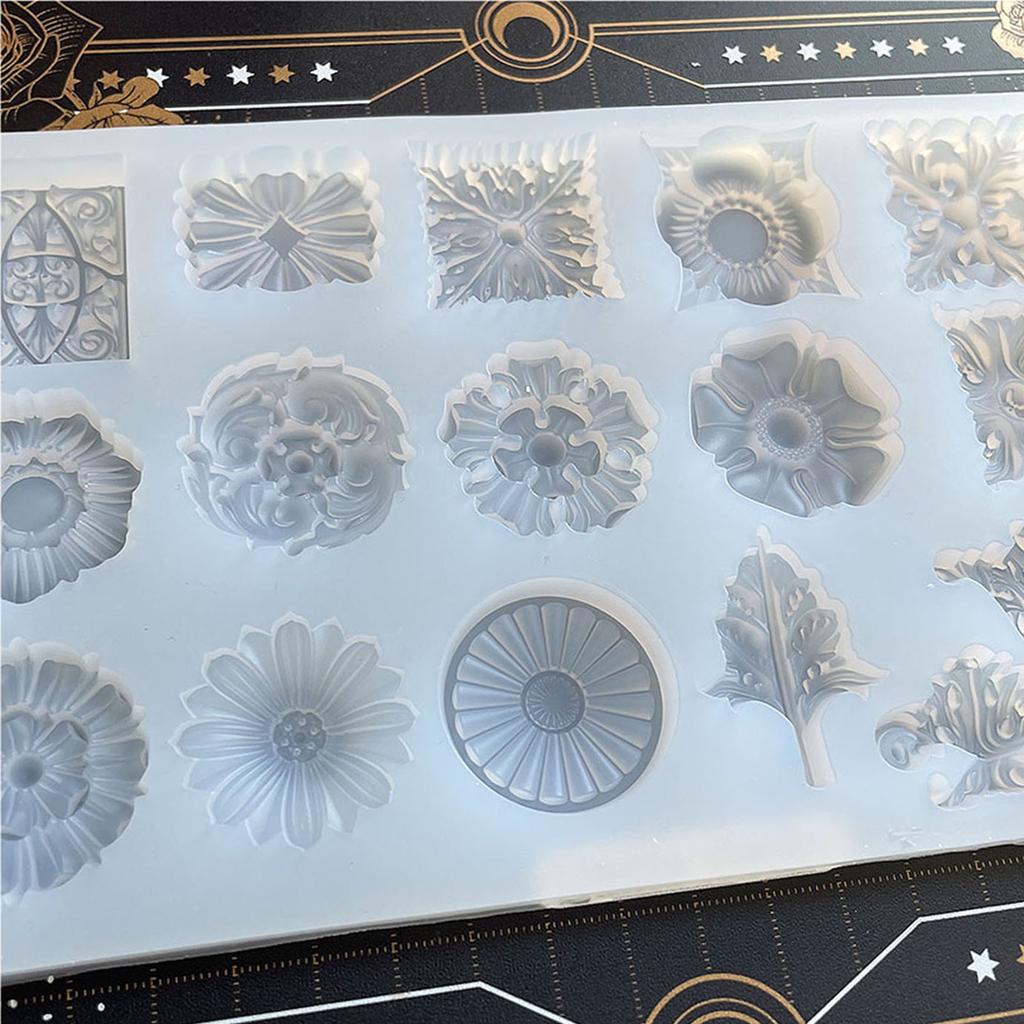 Various Embossed Flower Pattern Ornaments Silicone Mold Epoxy Resin Casting Jewelry Tool Making Diy Craft Home Decor