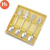 Hi 4 Pcs / Set of Stainless Steel Christmas Style Comfortable Kitchen Coffee Spoon