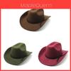 Western Cowboy Hat Wool Felt Large Brim Sun Protection For Summer Fashion Enthusiasts