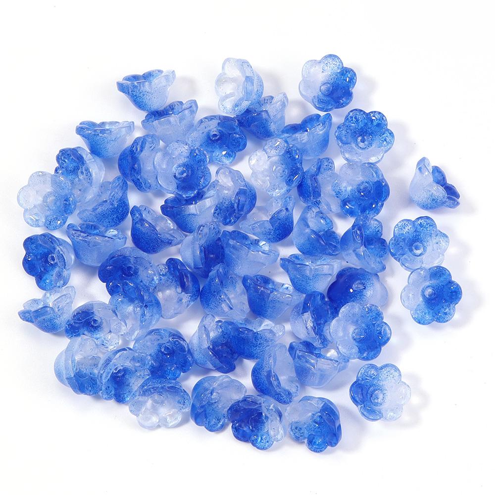 50pcs/lot Lily of The Valley Flower Shape Glass Beads Colorful Lampwork Beads For DIY Crafts Jewelry Making Accessories