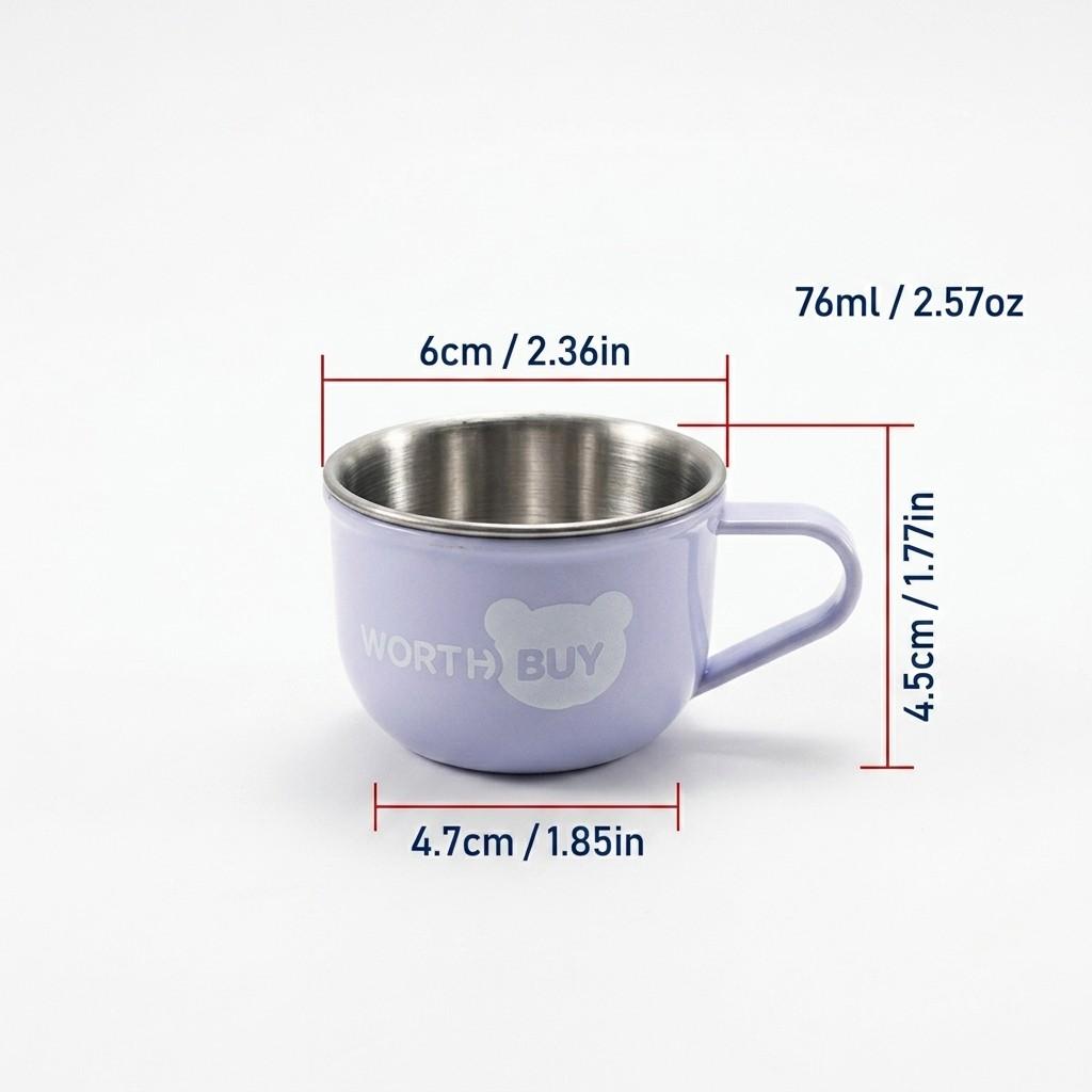 Kawaii Cute 304 Stainless Steel Coffee Mug Kids Milk Cup Anti-scald Plastic Tea Water Cups Portable Unbreakable Home Drinkware