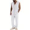 Completo casual da uomo con gilet senza maniche con cappuccio e pantaloni