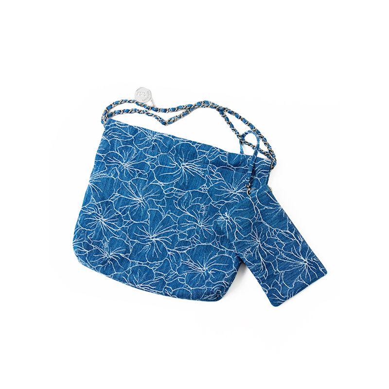 

Blacknini All-Flower Bag Italian Prato Import High-Definition Florals Full Printed Jacquard Denim Tote Bag Florals Jacquard Denim Tote Bag