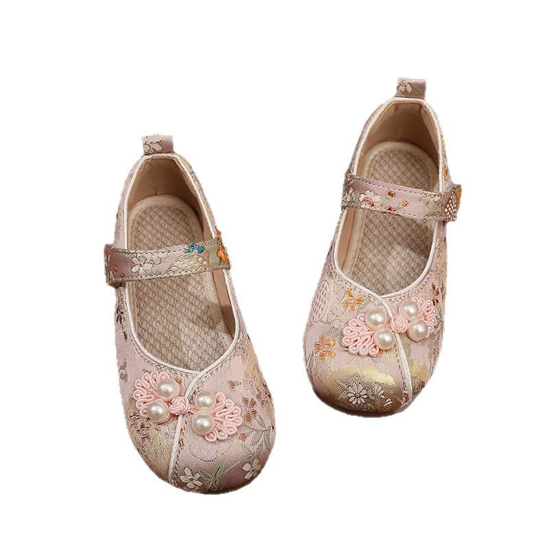 Girls' Traditional Beijing Embroidered Hanfu Shoes - Ethnic Style