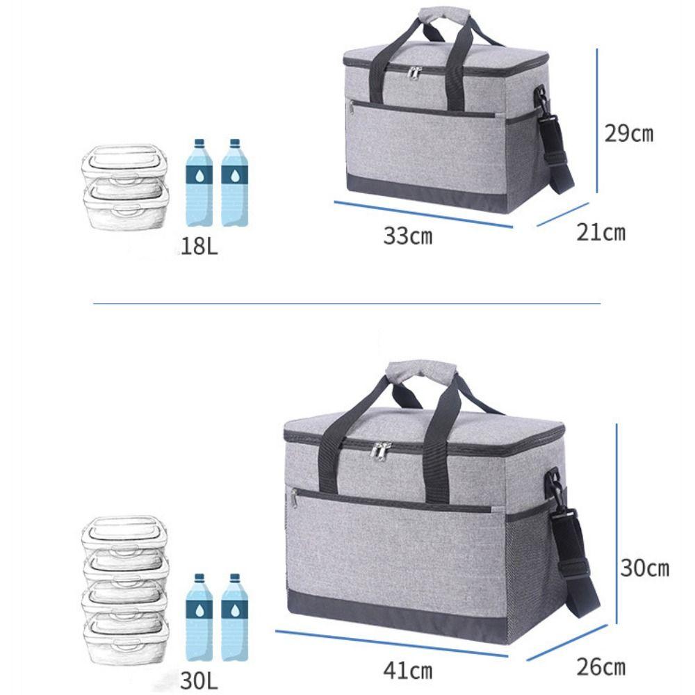 Oxford Cloth Lunch Cooler Bags 18L 30L Aluminum Foil Thermal Insulation Bag Leakproof Large Capacity Refrigerated Bag Outdoor