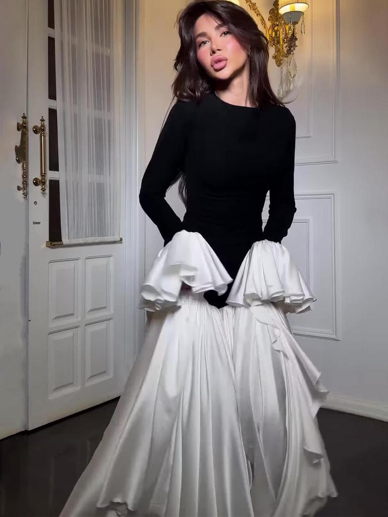 2025 Elegantes Sommerkleid mit langen Ärmeln für Damen