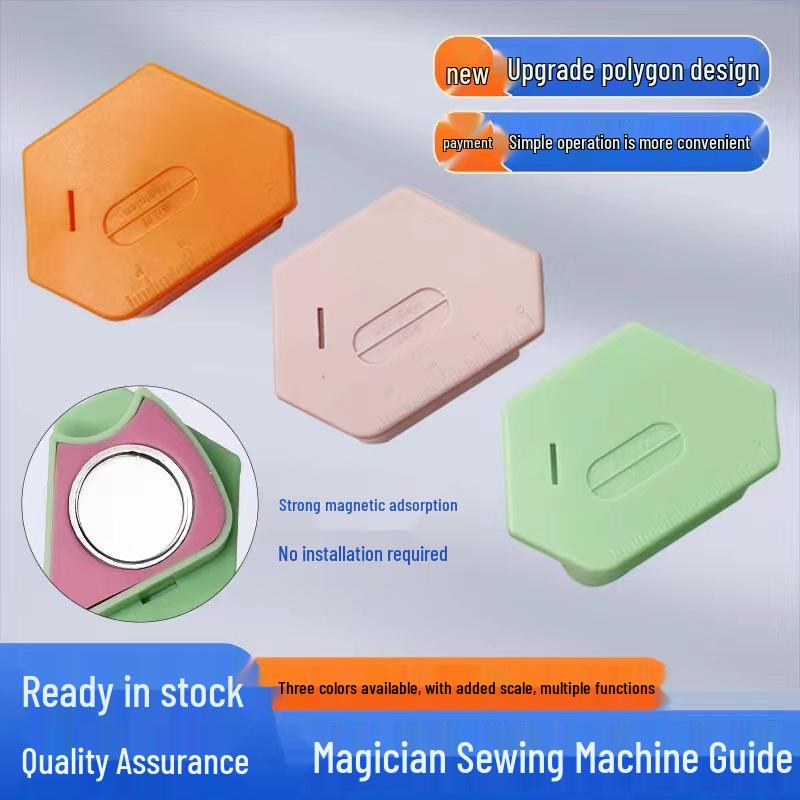 

Magician Flatbed Sewing Machine Magnetic Edge Guide Tool with Scale and Anti-Curl Features D1 Orange