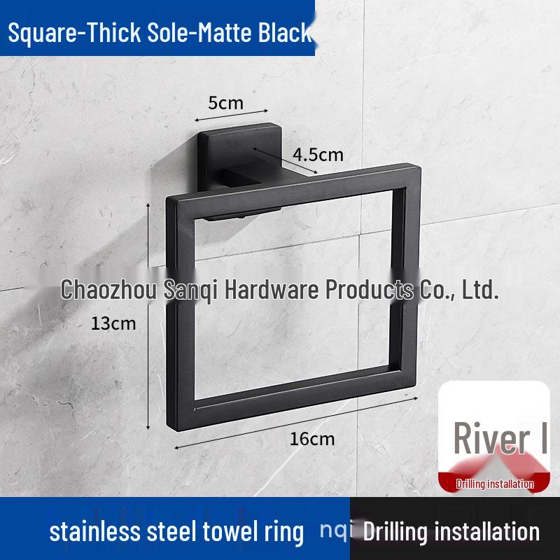 304 Stainless Steel Wall-Mounted Towel Ring for Bathroom, Kitchen, and Hotel Use