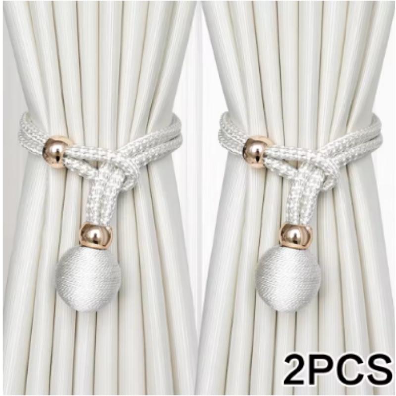 2pcs Adjustable High Grade French Ball Curtain Tiebacks, Convenient Draped Tiebacks Decorative Curtain Fixer Curtain Tiebacks